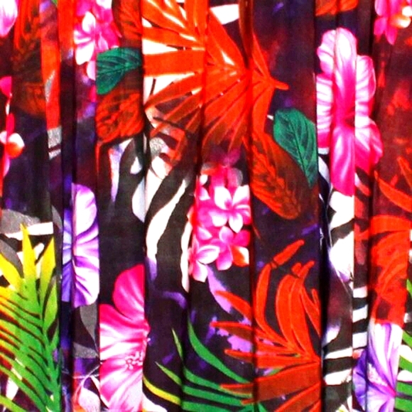 🌺 Just Love Strapless Maxi Dress L — Tropical Hibiscus High-Low Hem 🌴 - Picture 6 of 9